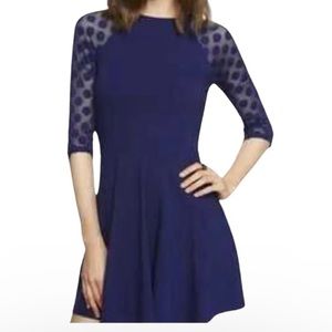 Express polka dot sleeve swing dress